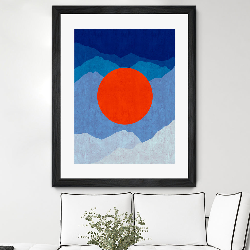 Minimalist landscape II by Vitor Costa on GIANT ART - blue digital painting