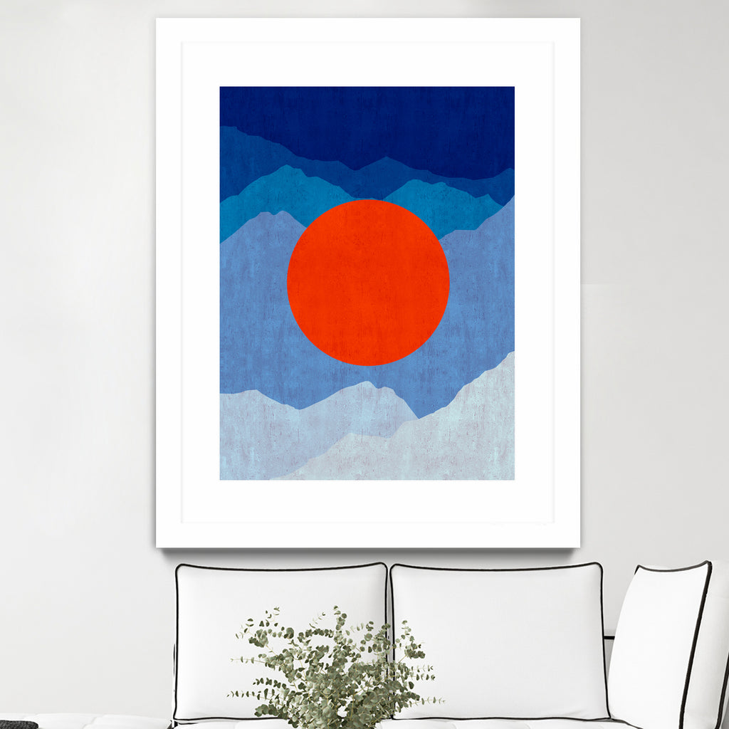 Minimalist landscape II by Vitor Costa on GIANT ART - blue digital painting