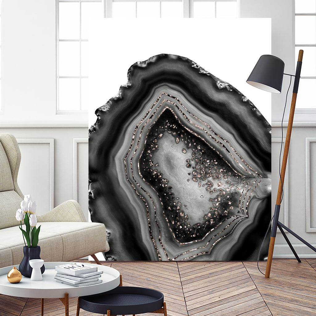 Agate Rose Gold Glitter Glam #5 #gem #decor #art by Anita & Bella Jantz on GIANT ART - gray photo illustration