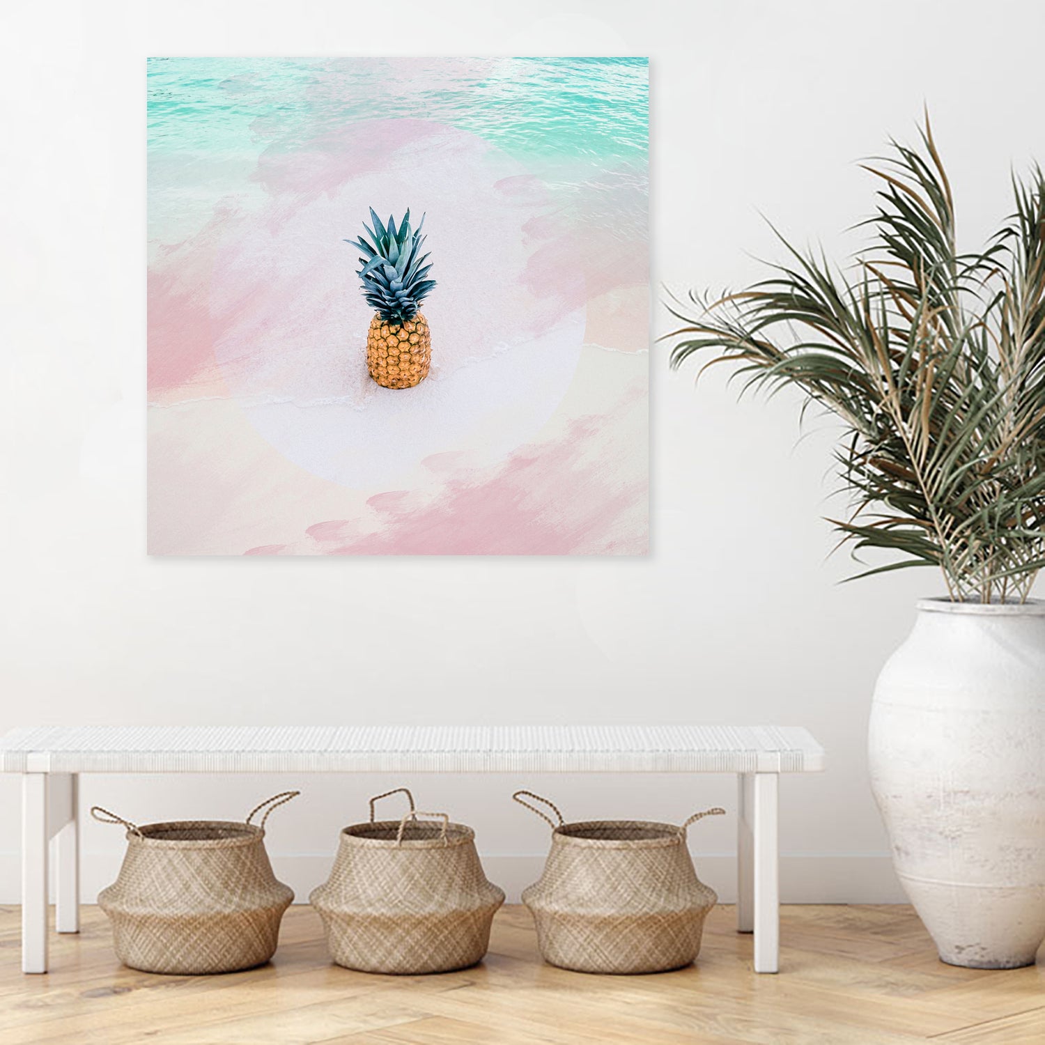 Pineapple on the beach by mmarta bc on GIANT ART - pink digital painting