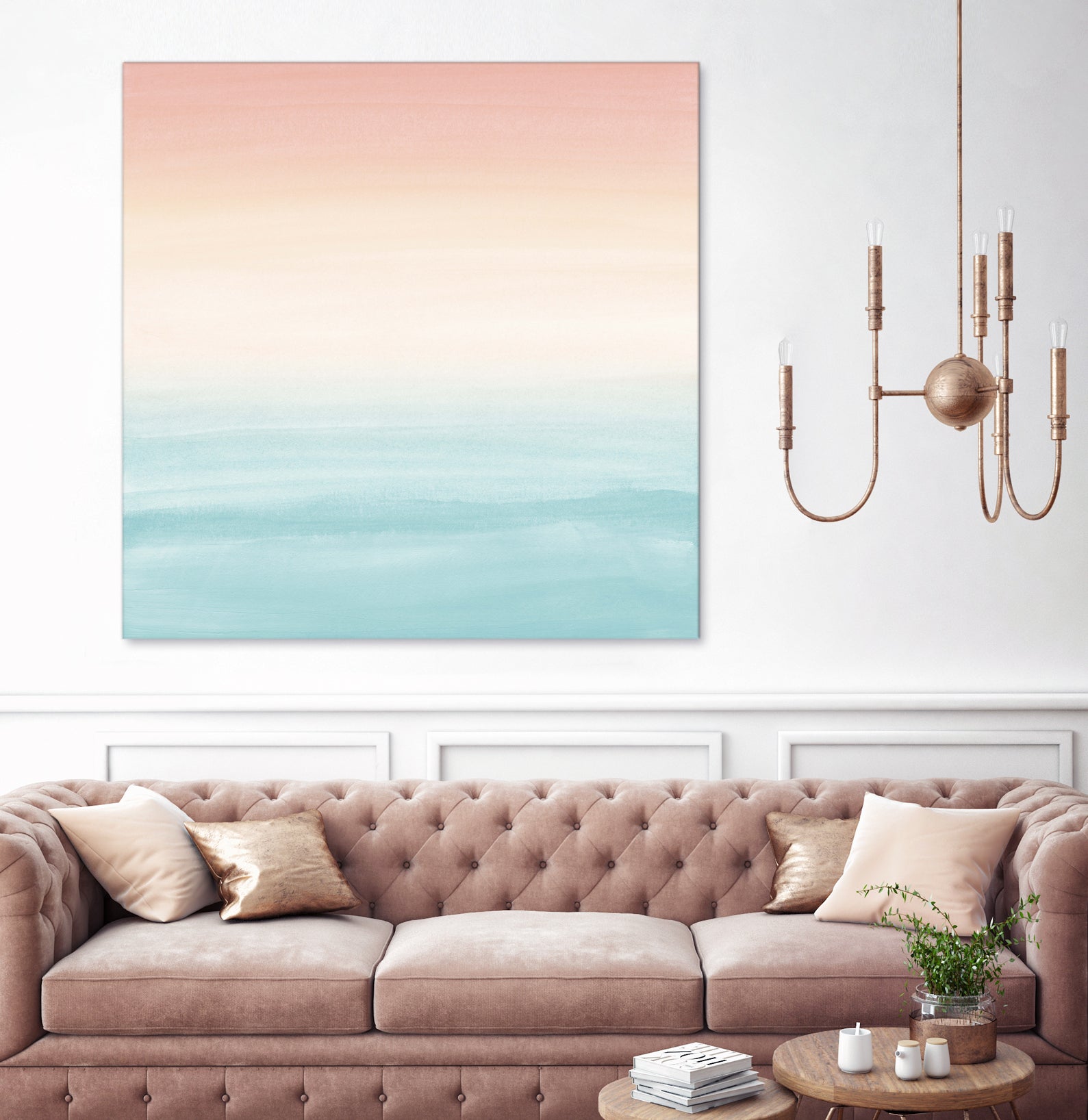 Touching Watercolor Abstract Beach Dream #3 #painting #decor by Anita & Bella Jantz on GIANT ART - orange digital painting