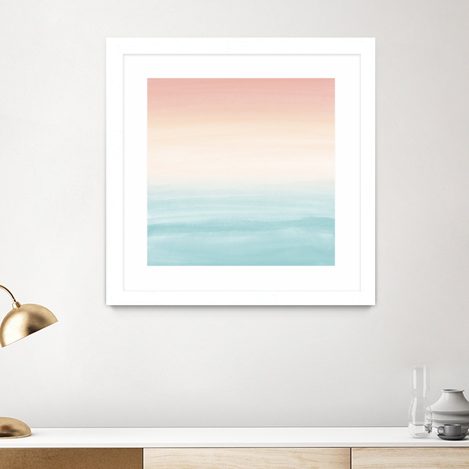 Touching Watercolor Abstract Beach Dream #3 #painting #decor by Anita & Bella Jantz on GIANT ART - orange digital painting