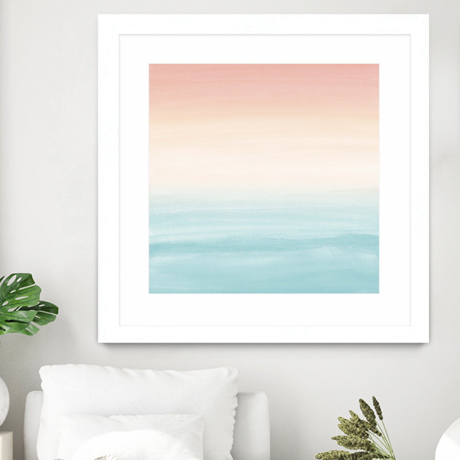 Touching Watercolor Abstract Beach Dream #3 #painting #decor by Anita & Bella Jantz on GIANT ART - orange digital painting