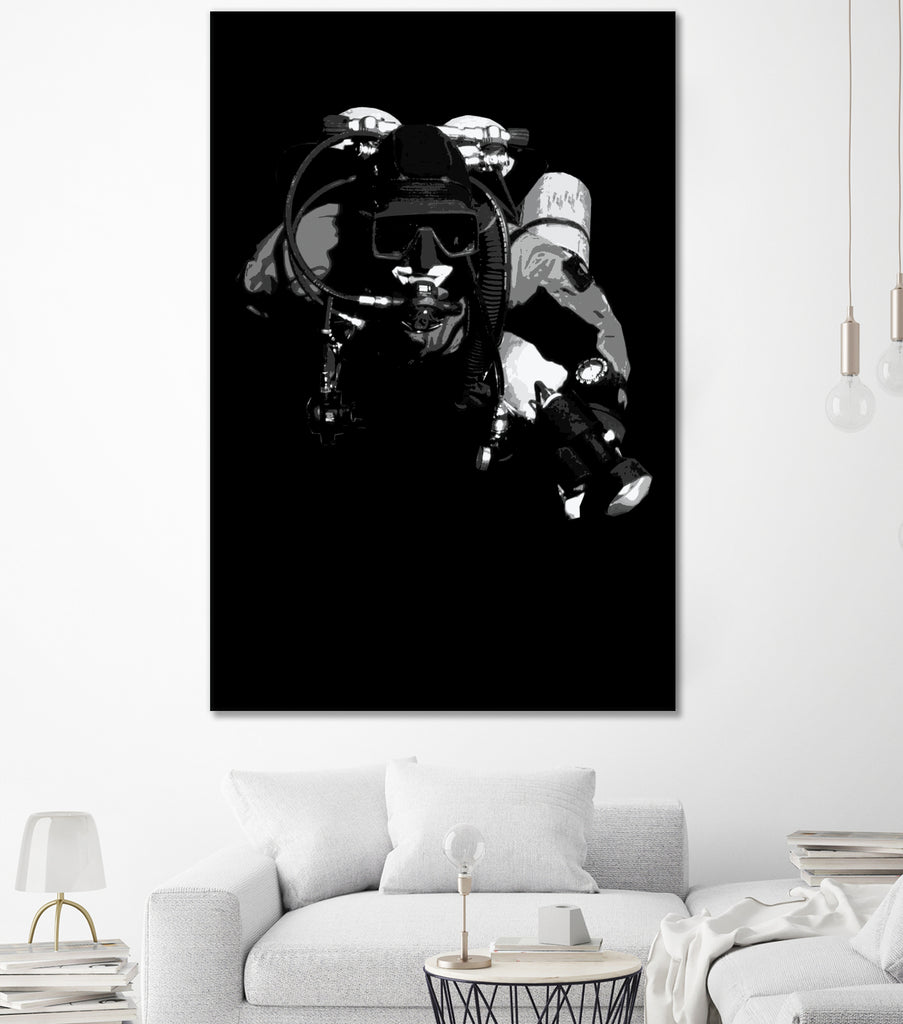 cave diver by Gerardo Aizpuru on GIANT ART - black photo manipulation