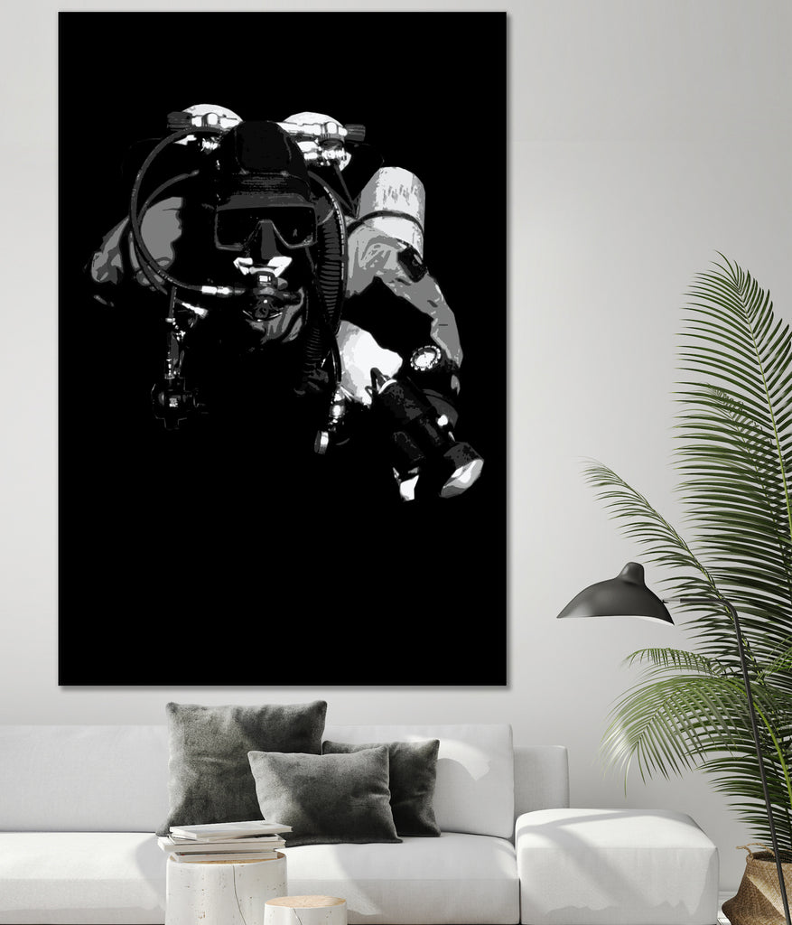 cave diver by Gerardo Aizpuru on GIANT ART - black photo manipulation