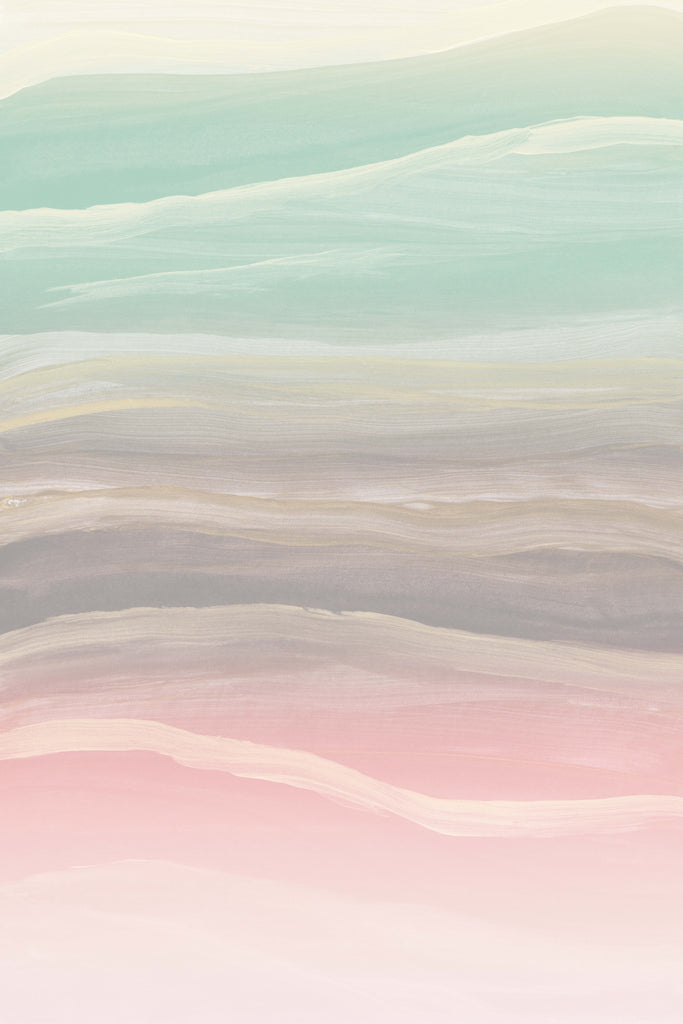 Pastel Watercolor Waves Abstract #1 #painting #decor #art by Anita & Bella Jantz on GIANT ART - pink digital painting