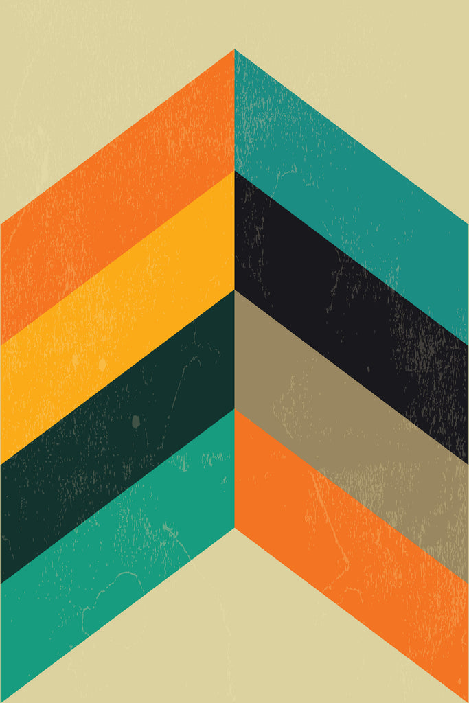 Mid Century Chevron by Studio North on GIANT ART - orange digital drawing