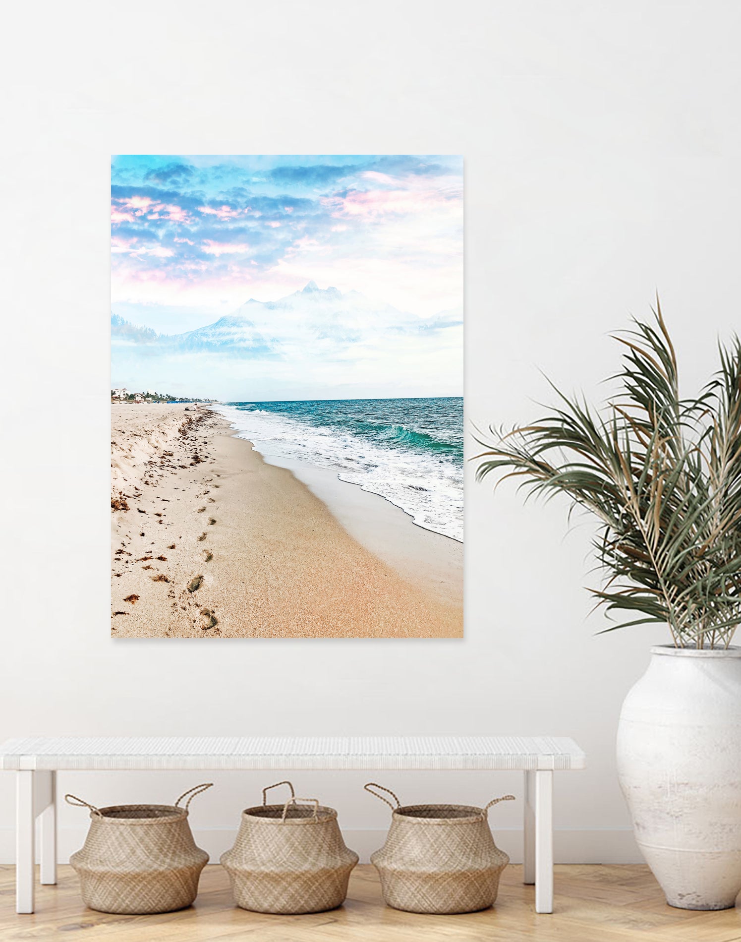 A Walk On The Beach by Uma Gokhale on GIANT ART - blue photo illustration