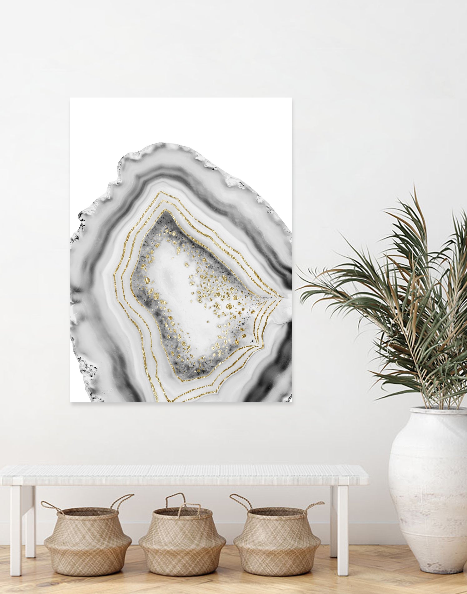 White Agate Gold Foil Glam #1 #gem #decor #art by Anita & Bella Jantz on GIANT ART - gray photo illustration