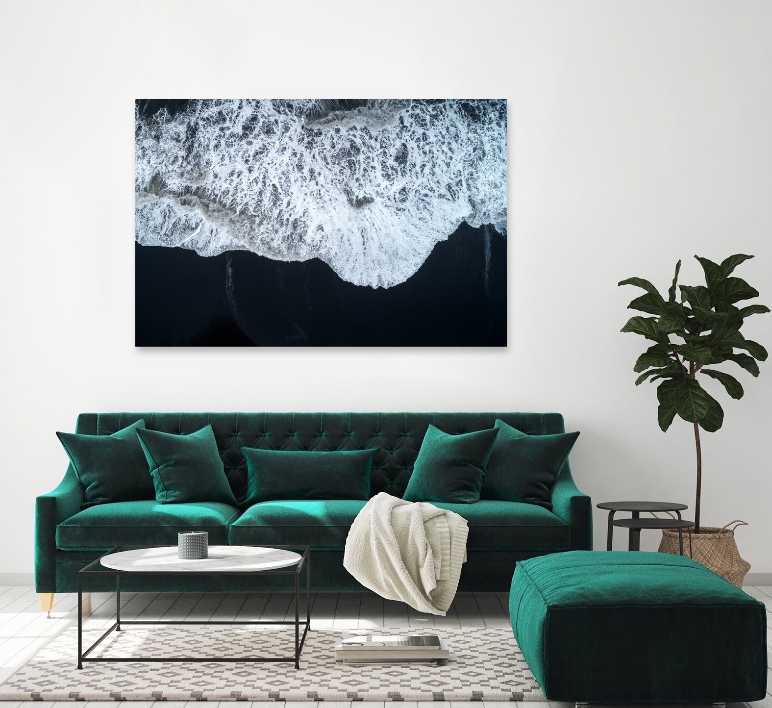 White Waters and Black Sand Coastal Landscape Photograph by Melissa Fague on GIANT ART - black photo illustration