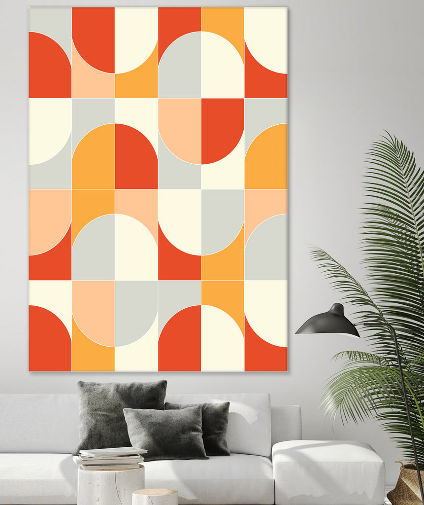 Bold Geo Tiles 02 by Daniela di Niro on GIANT ART - orange vector illustration