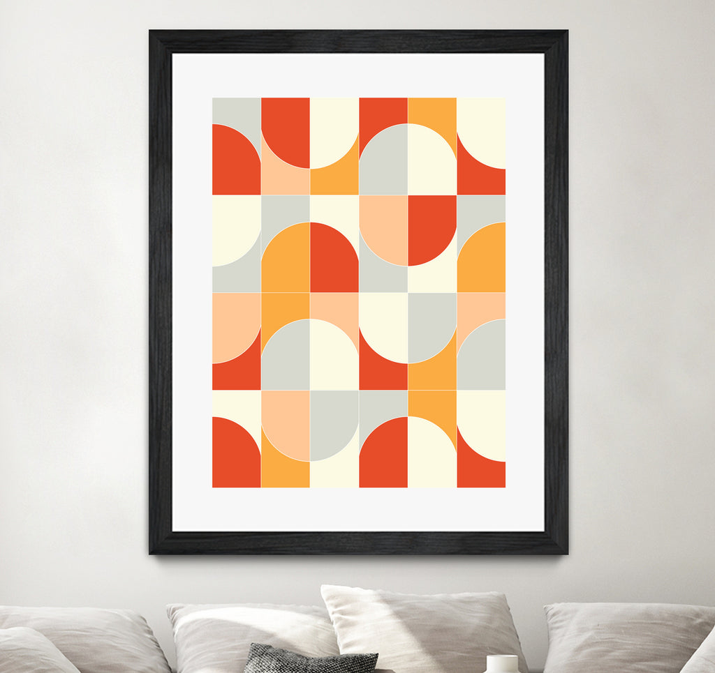 Bold Geo Tiles 02 by Daniela di Niro on GIANT ART - orange vector illustration