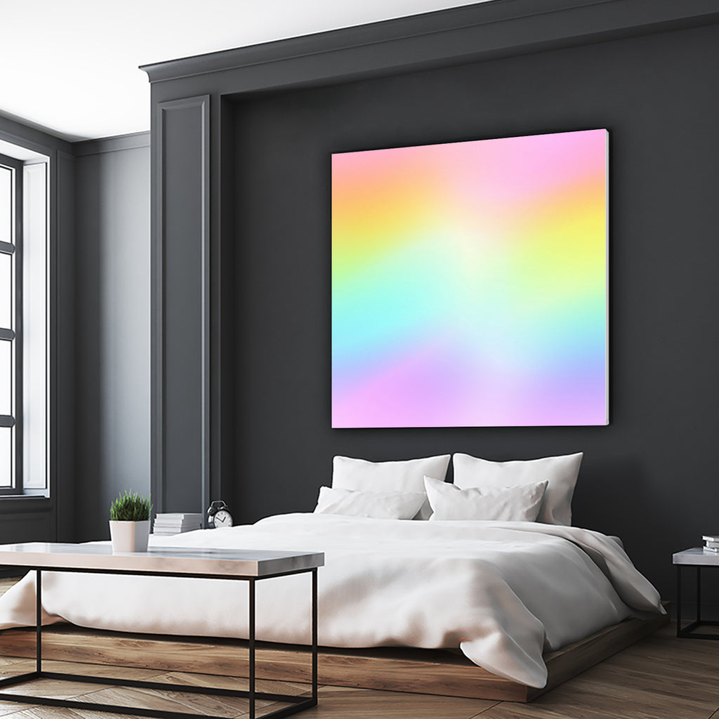 Beautiful Pastel Rainbow Ombre Design by Kelsey Lovelle on GIANT ART - pink digital painting