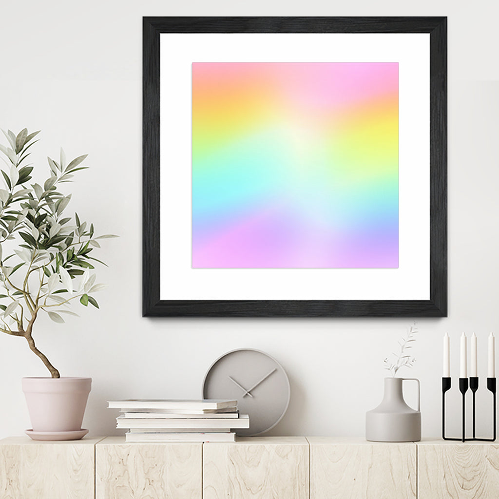 Beautiful Pastel Rainbow Ombre Design by Kelsey Lovelle on GIANT ART - pink digital painting