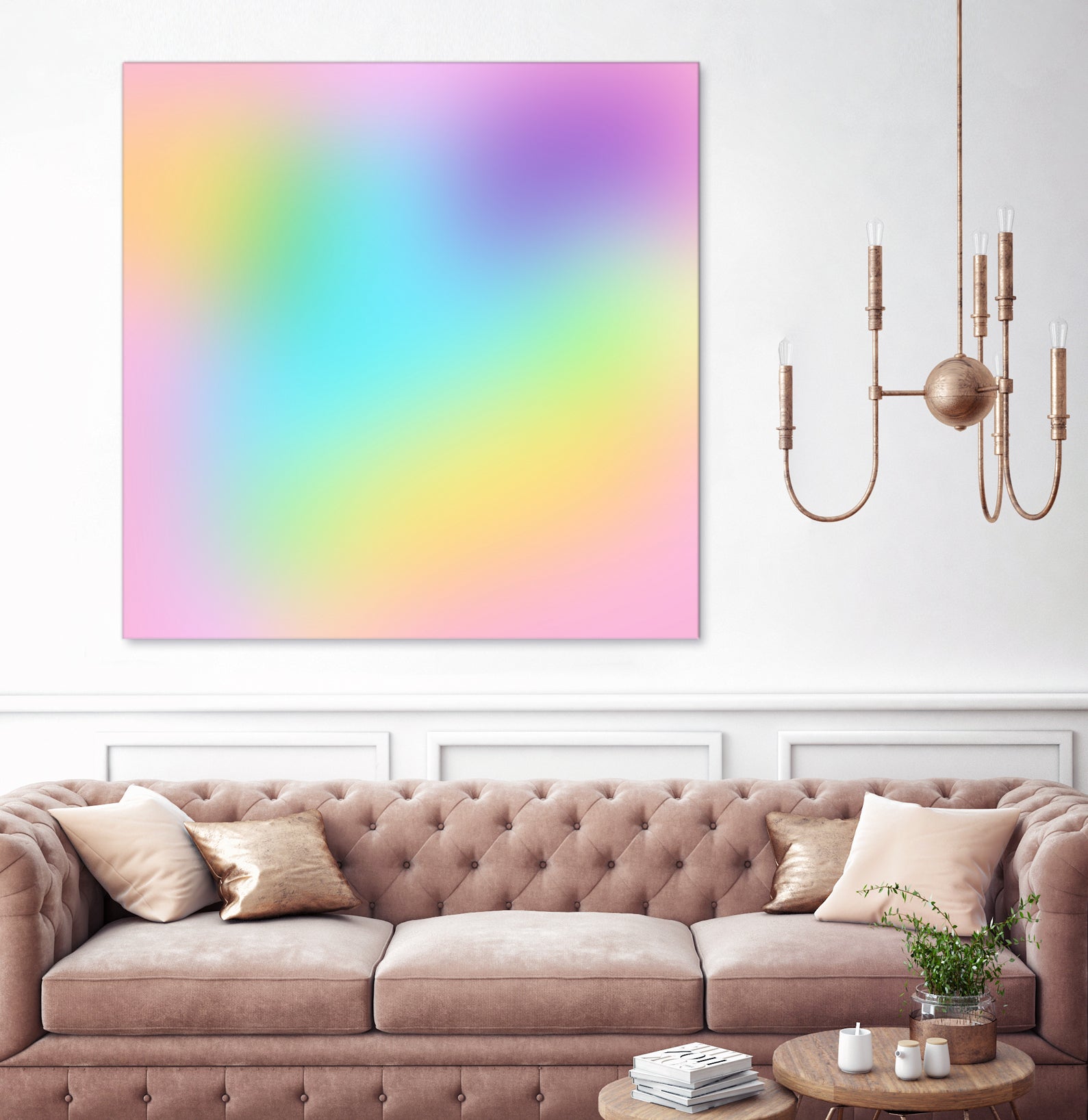 Soft Pastel Rainbow Gradient by Kelsey Lovelle on GIANT ART - blue digital painting