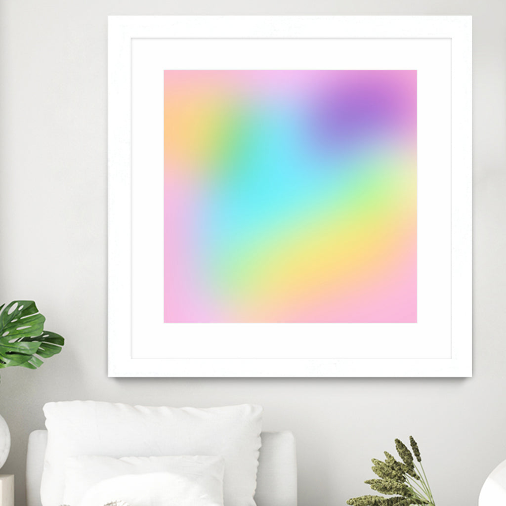 Soft Pastel Rainbow Gradient by Kelsey Lovelle on GIANT ART - blue digital painting