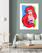 Ariel | The Little Mermaid | Pop Art by William Cuccio on GIANT ART - red digital painting