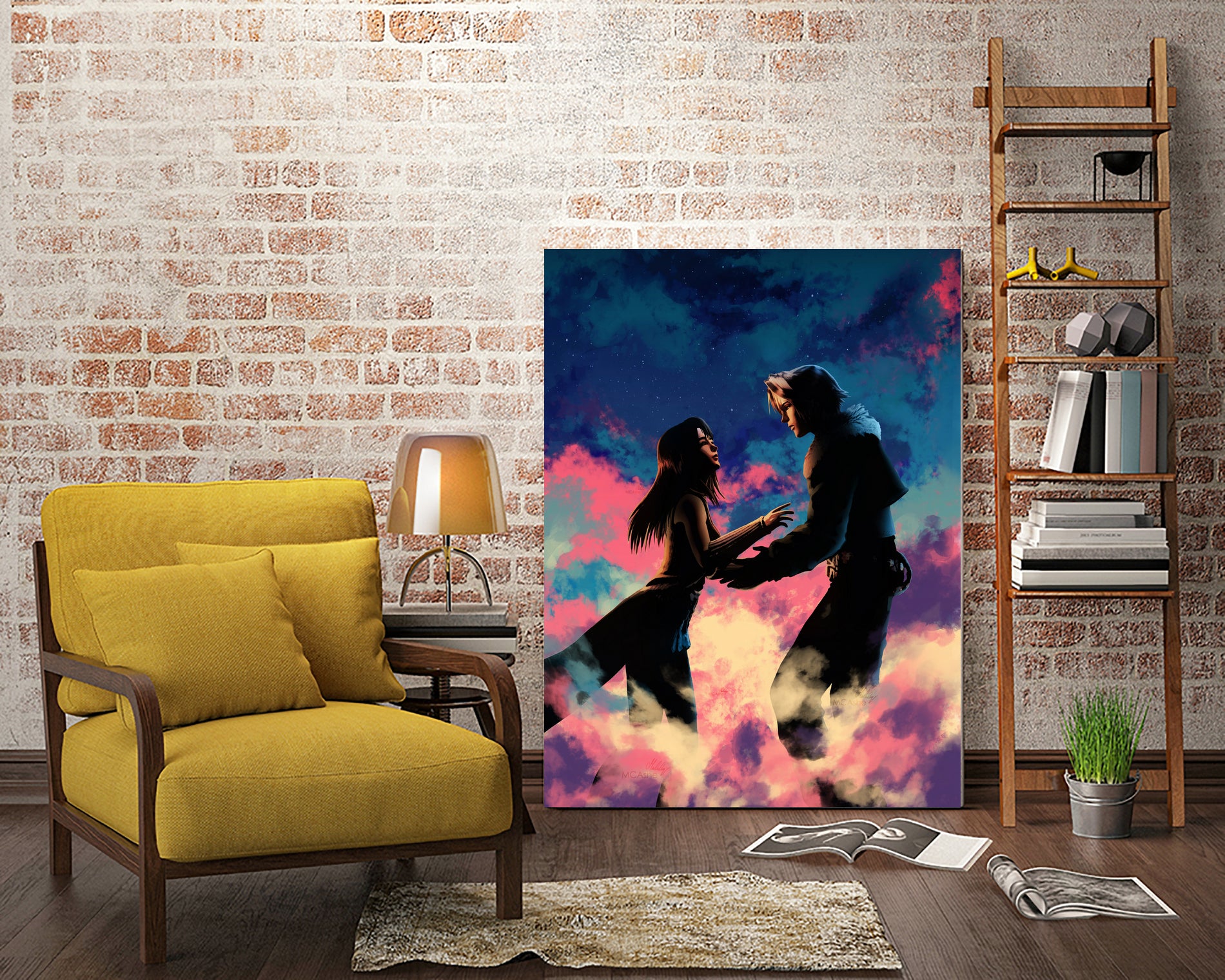 Squall and Rinoa couple FFVIII by MCAshe 24 on GIANT ART - blue digital painting