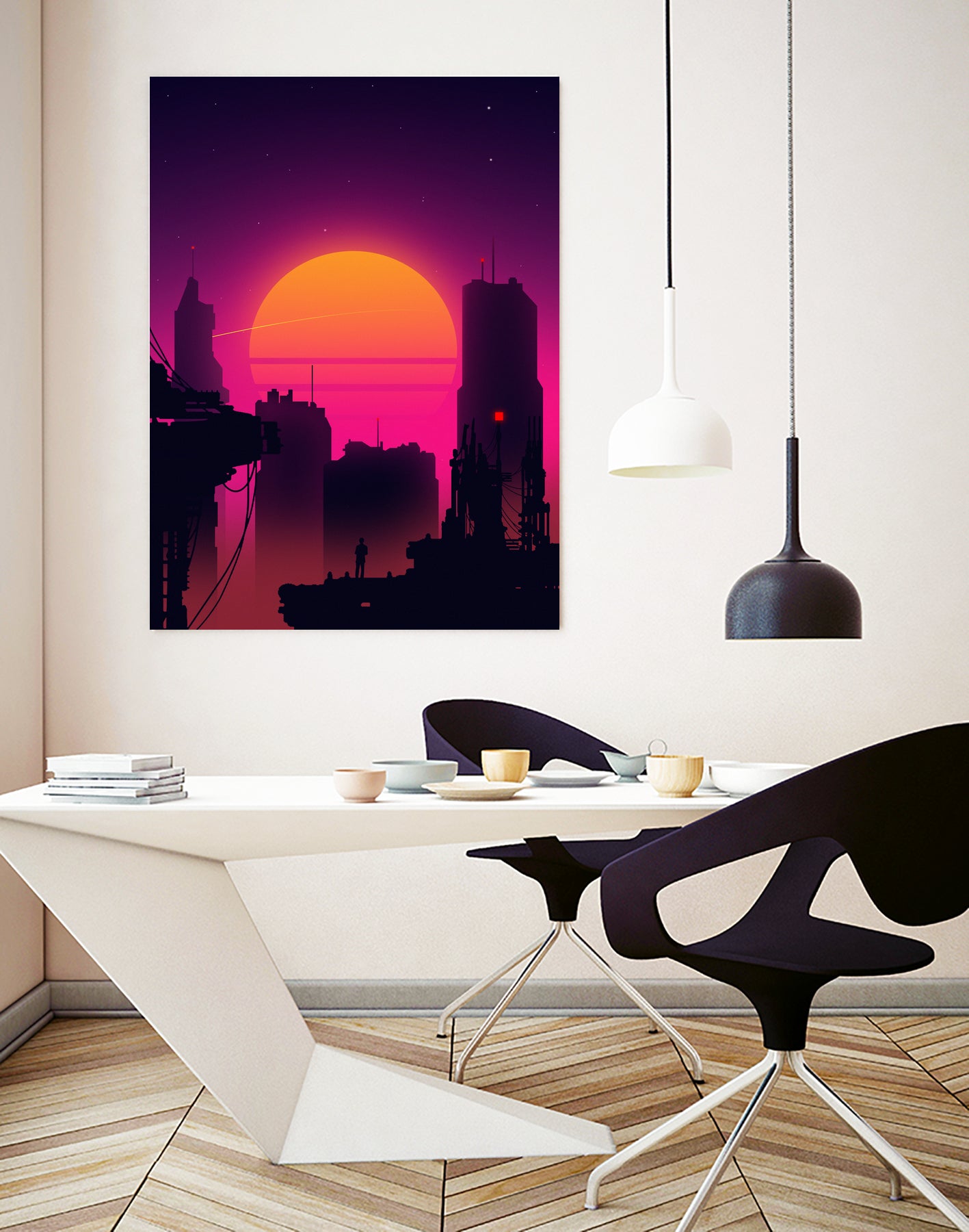 Retrowave City sunset by Muhammad Daffa Umar on GIANT ART - white photo illustration