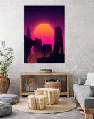 Retrowave City sunset by Muhammad Daffa Umar on GIANT ART - white photo illustration