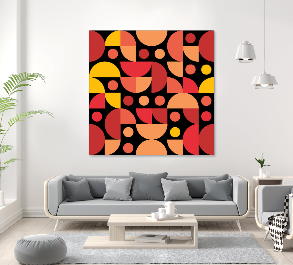 Funky Retro Pattern warm colours by Tal Hayoun on GIANT ART - red vector illustration