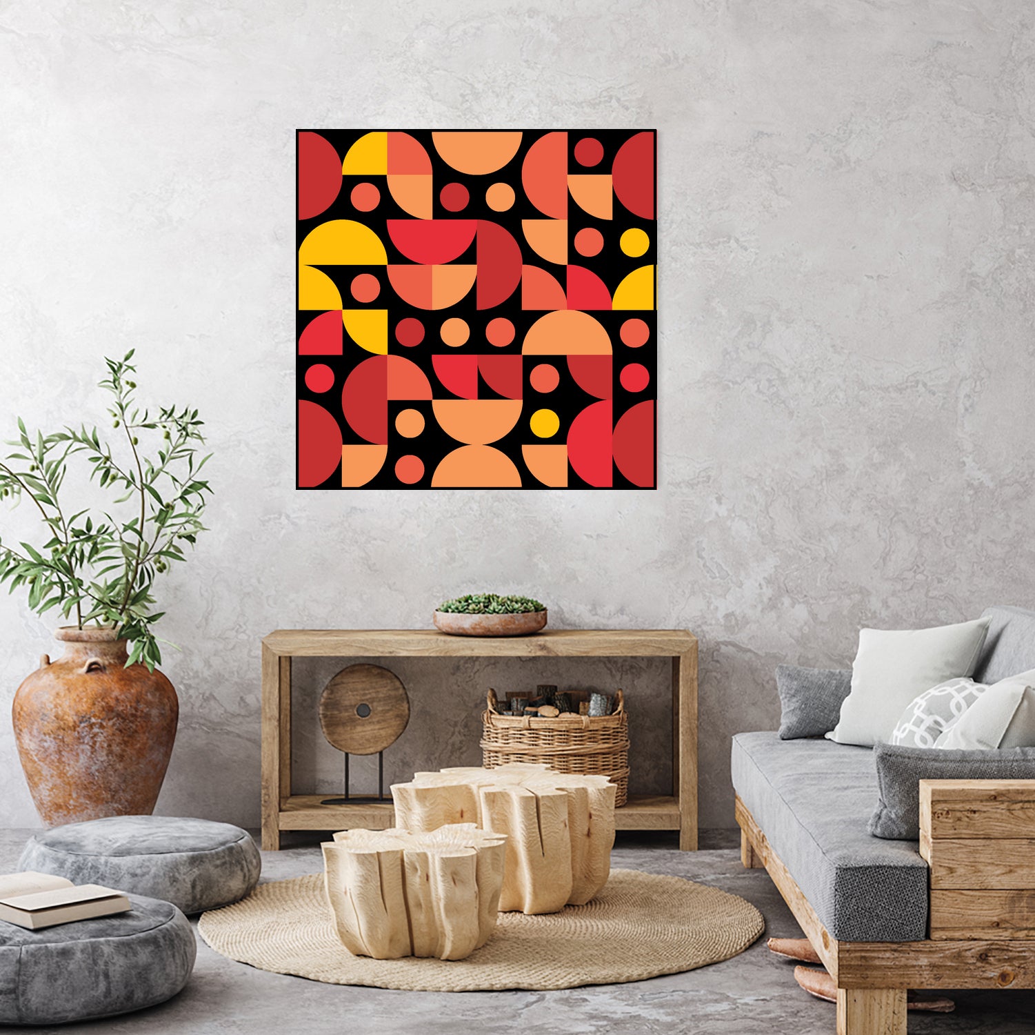 Funky Retro Pattern warm colours by Tal Hayoun on GIANT ART - red vector illustration