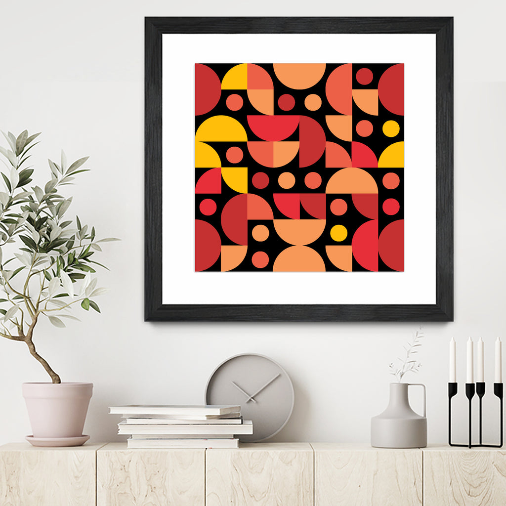 Funky Retro Pattern warm colours by Tal Hayoun on GIANT ART - red vector illustration