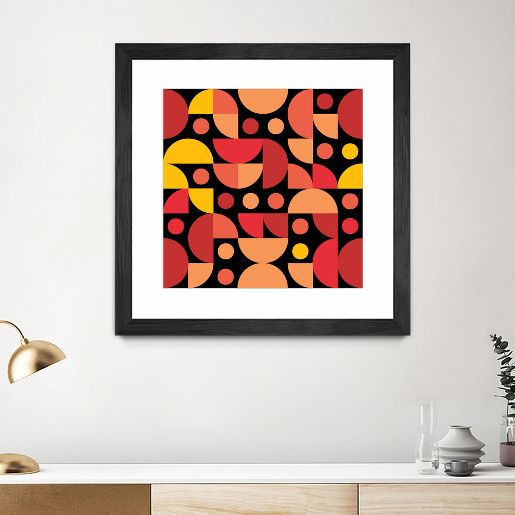 Funky Retro Pattern warm colours by Tal Hayoun on GIANT ART - red vector illustration