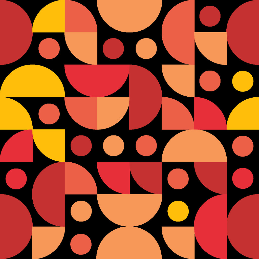 Funky Retro Pattern warm colours by Tal Hayoun on GIANT ART - red vector illustration