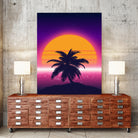 Retrowave Palm Sunset by Muhammad Daffa Umar on GIANT ART - black photo illustration