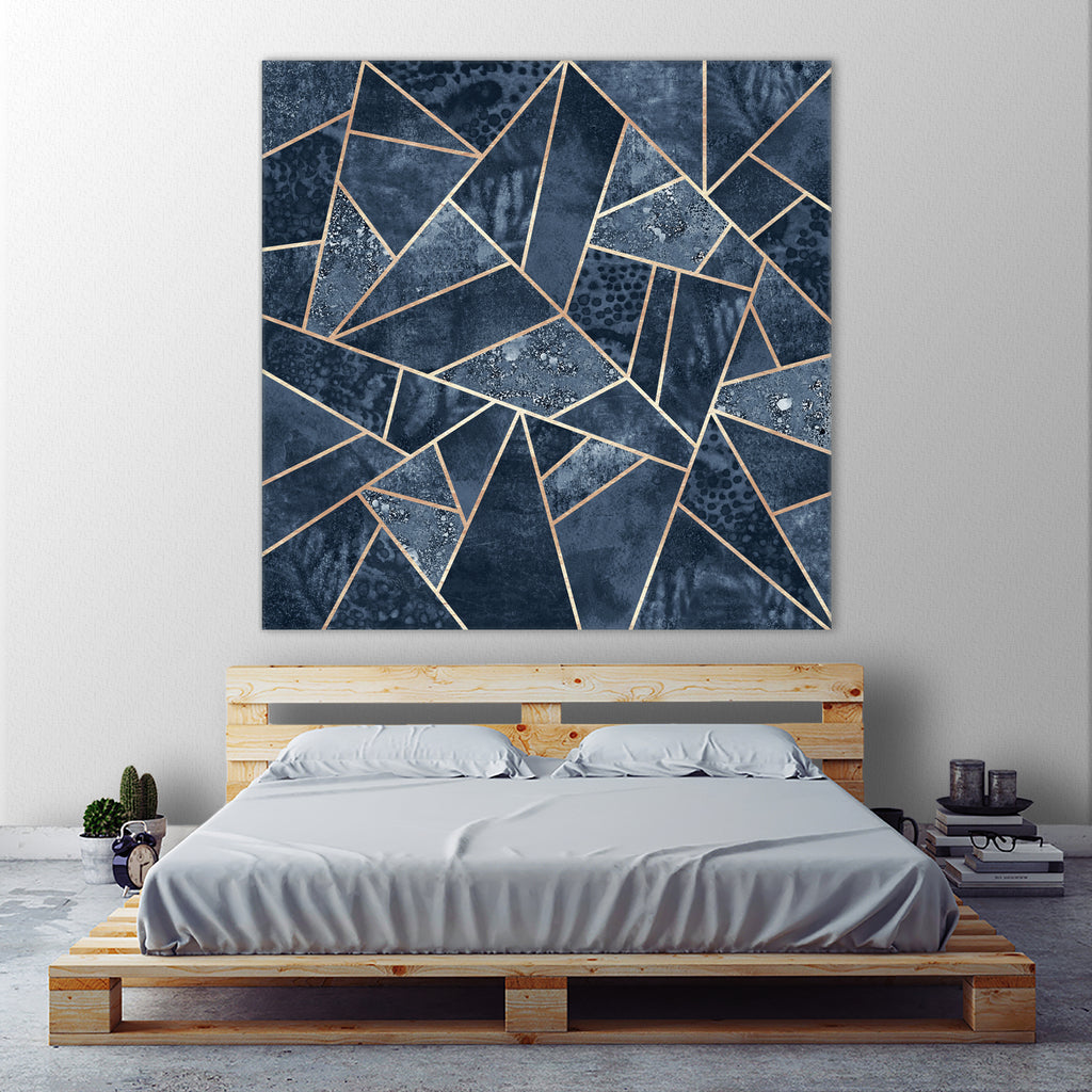 Doft Dark Blue Stone by Elisabeth Fredriksson on GIANT ART - blue digital painting