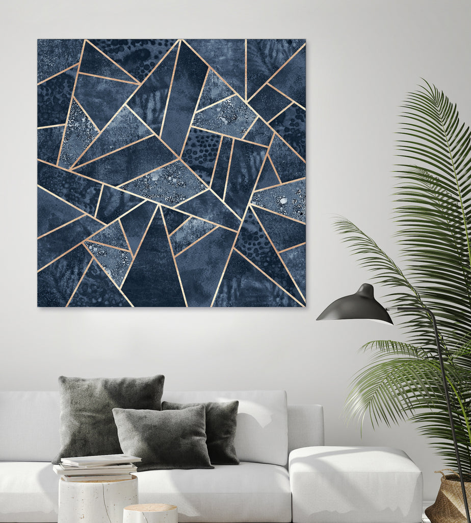 Doft Dark Blue Stone by Elisabeth Fredriksson on GIANT ART - blue digital painting