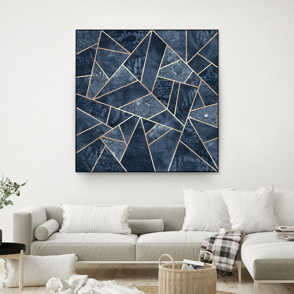 Doft Dark Blue Stone by Elisabeth Fredriksson on GIANT ART - blue digital painting