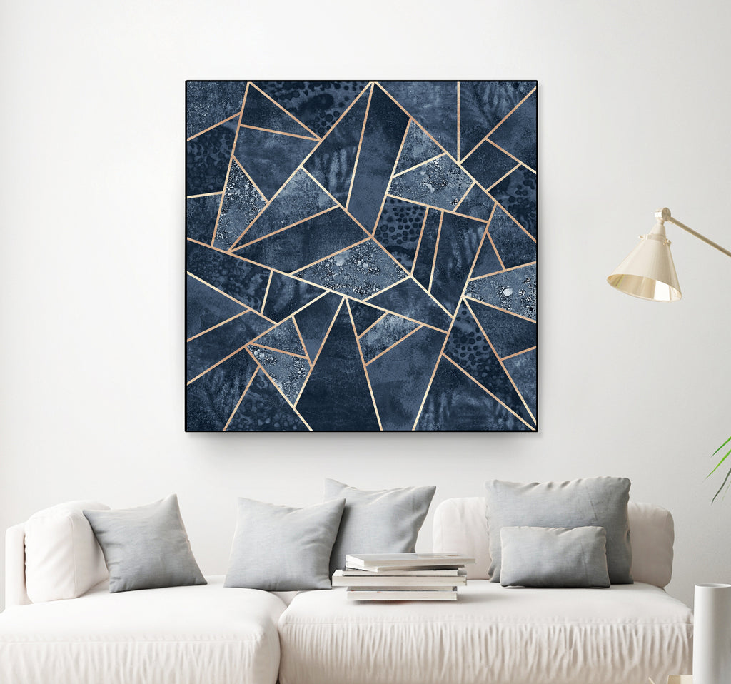 Doft Dark Blue Stone by Elisabeth Fredriksson on GIANT ART - blue digital painting