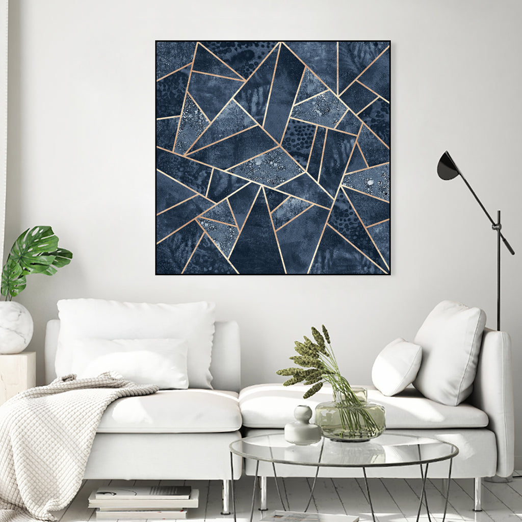 Doft Dark Blue Stone by Elisabeth Fredriksson on GIANT ART - blue digital painting