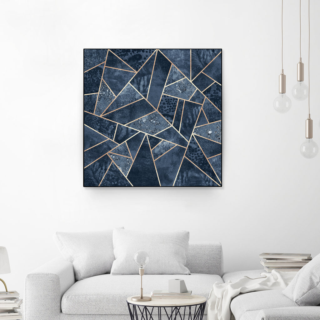 Doft Dark Blue Stone by Elisabeth Fredriksson on GIANT ART - blue digital painting