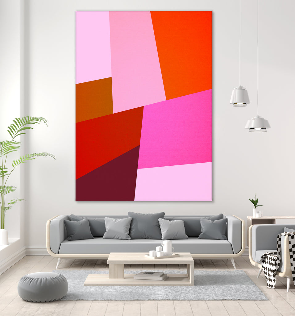 From Summer to Fall - Geometry Nº2 by Dominique Van Roey on GIANT ART - pink mixed media