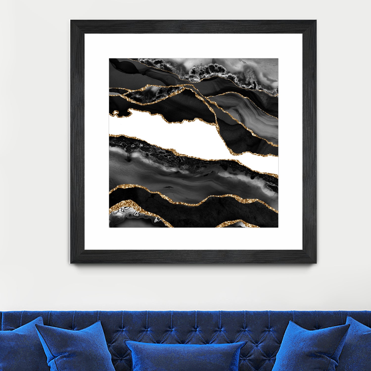 Black & Gold Agate Texture 06 by Isabel Muñoz on GIANT ART - black digital painting