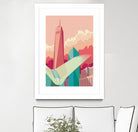 WTC NYC by Remko Heemskerk on GIANT ART - pink digital drawing
