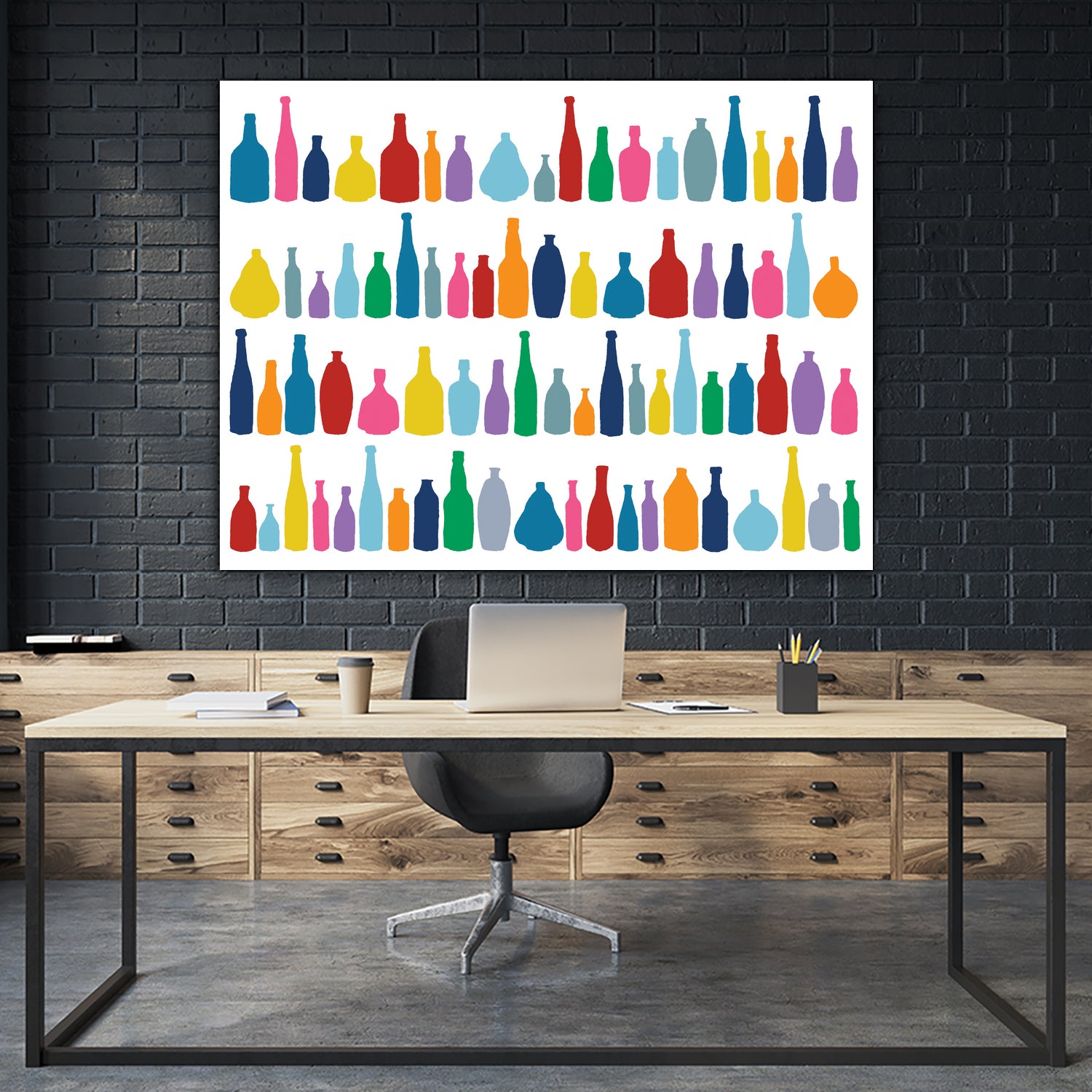 Bottles Multi by Emeline Tate-Robertson on GIANT ART - blue digital painting