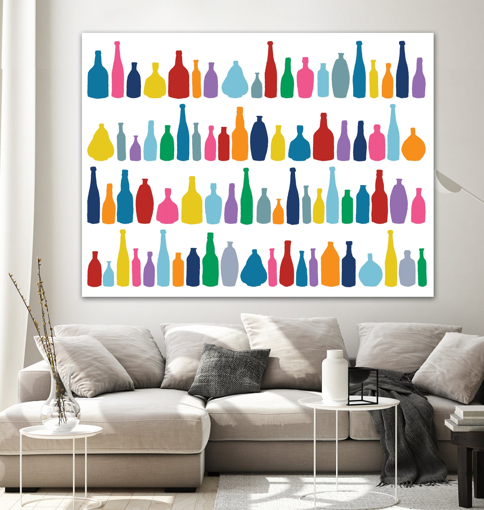 Bottles Multi by Emeline Tate-Robertson on GIANT ART - blue digital painting