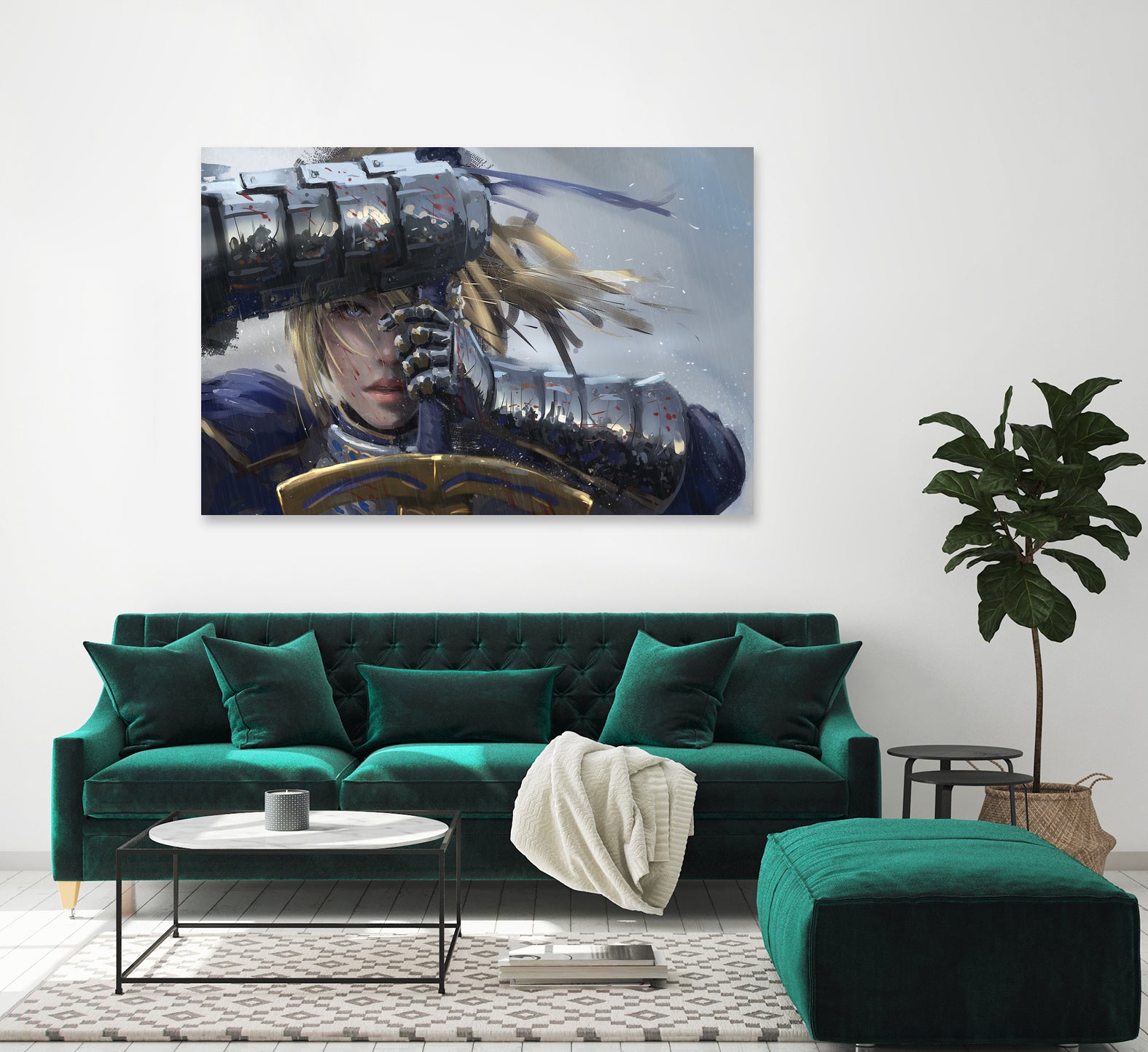 Saber by Ling Wang on GIANT ART - blue digital painting