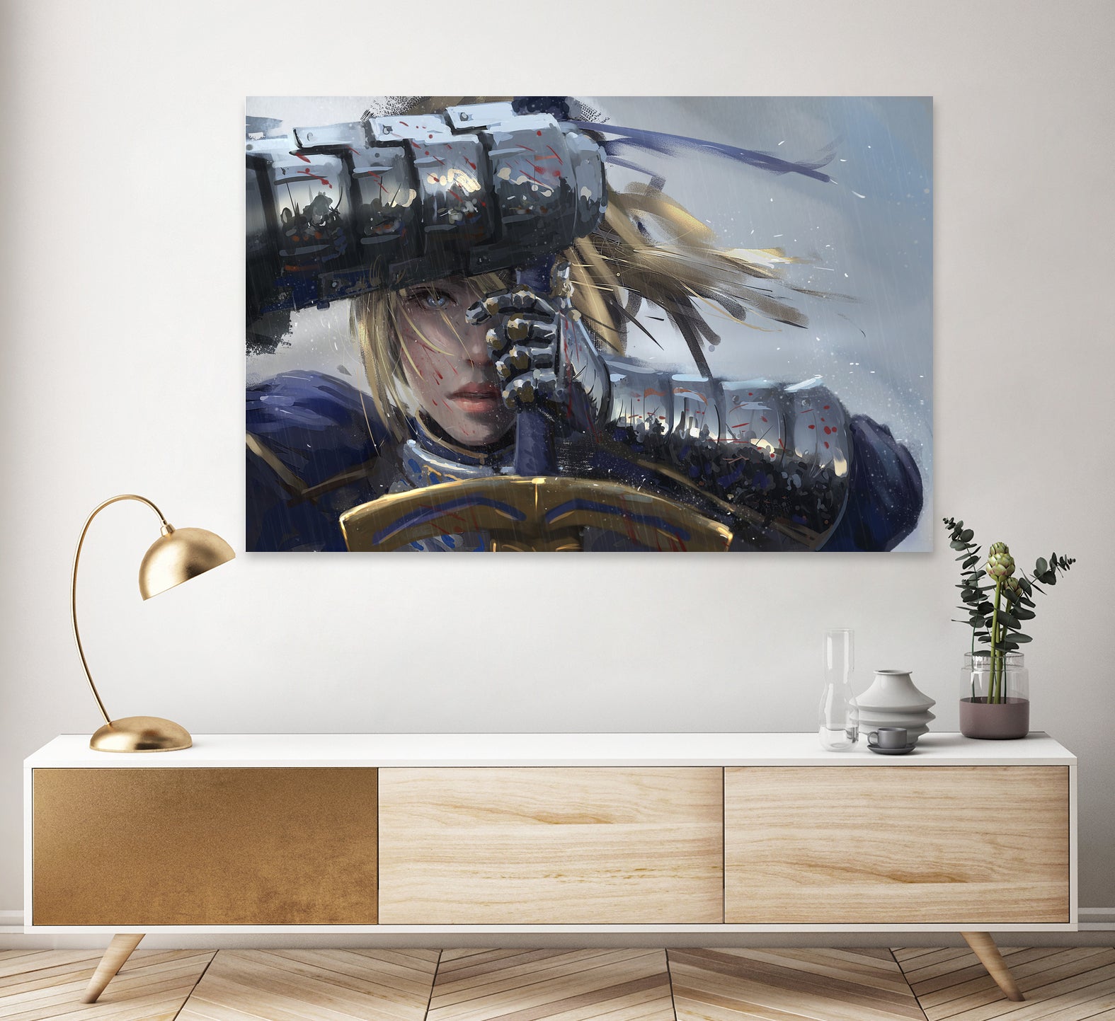 Saber by Ling Wang on GIANT ART - blue digital painting