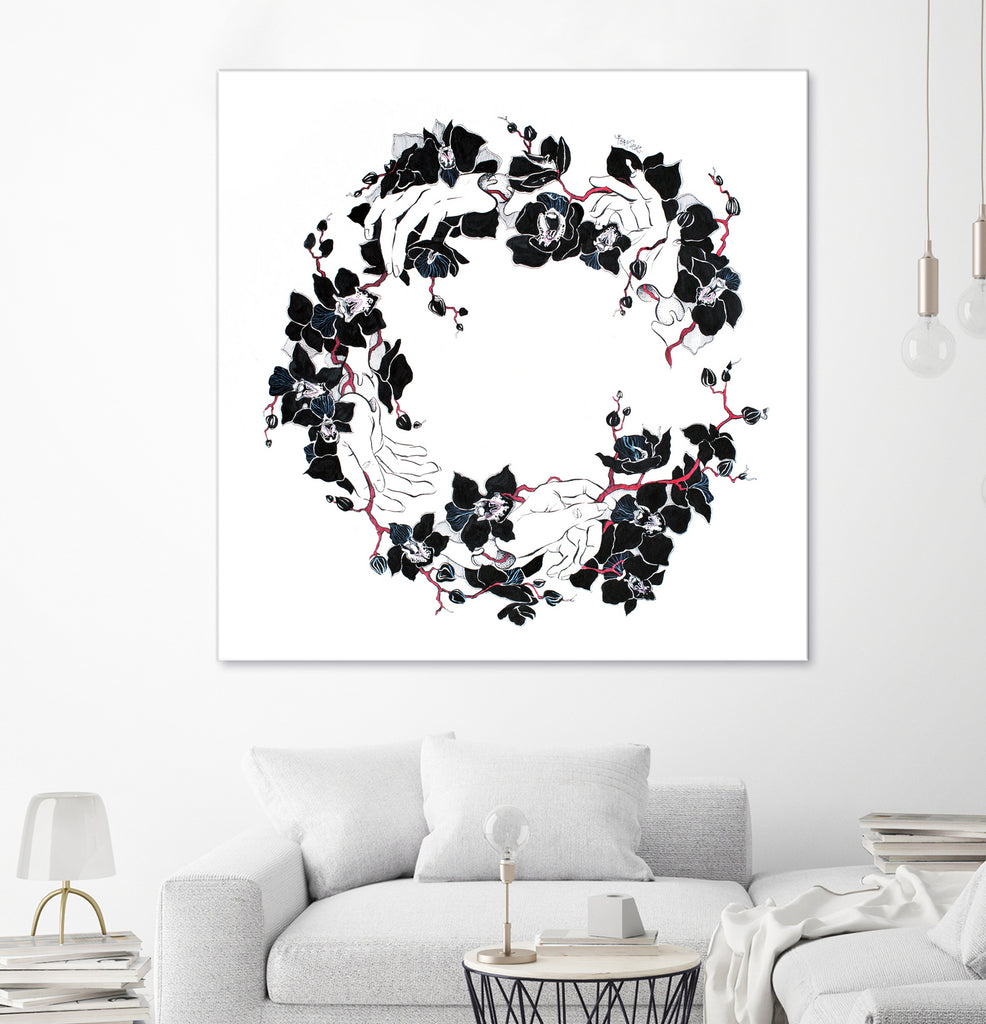 Black Orchid by Viktoria Sevastyanova on GIANT ART - white typography