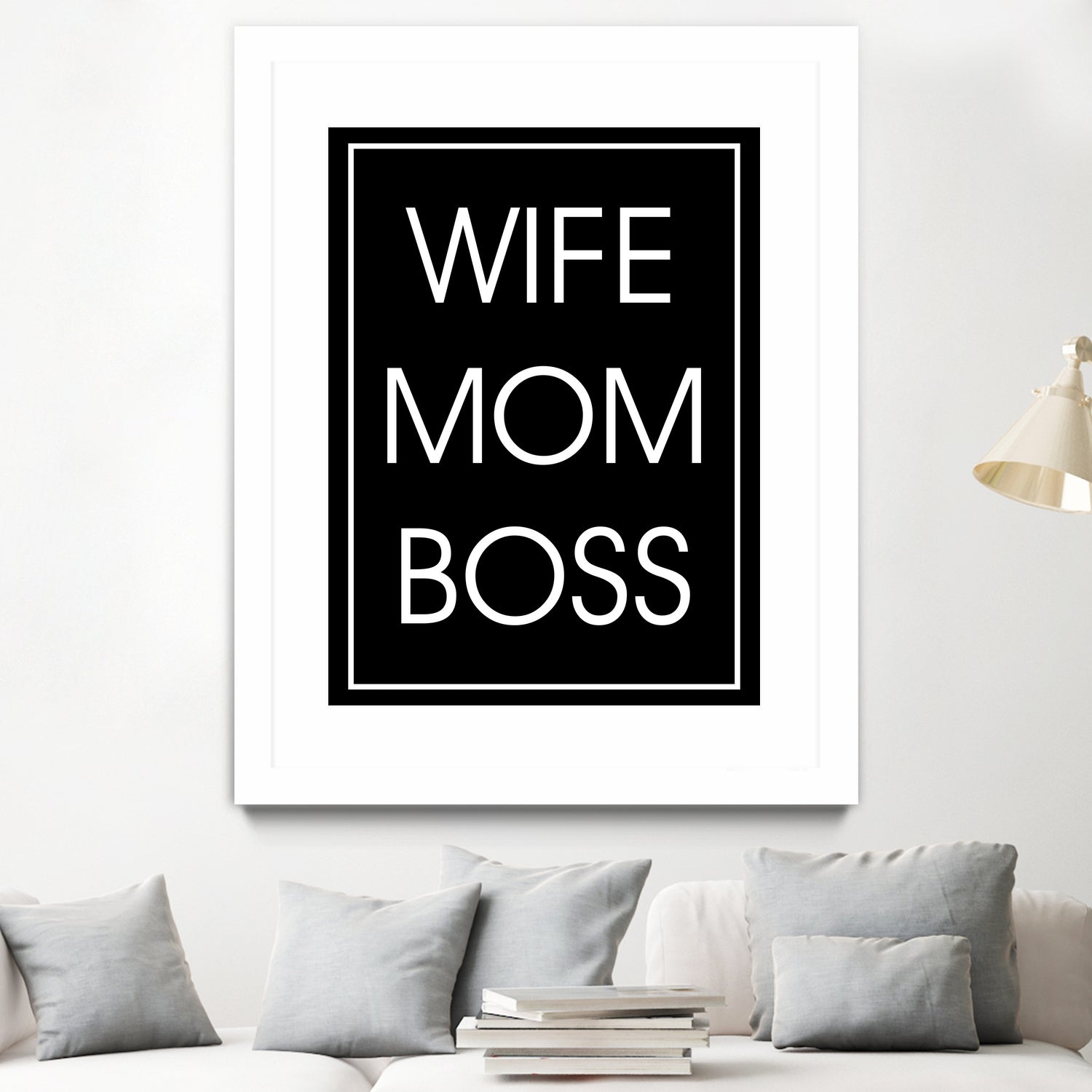 WIFE MOM BOSS by ALMA Studio on GIANT ART - black typography