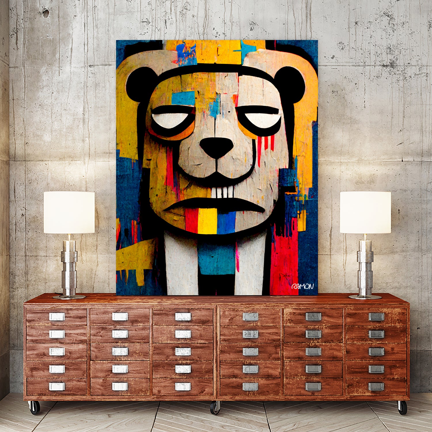 Abstract Art bear by Ramon Souza on GIANT ART - yellow digital painting