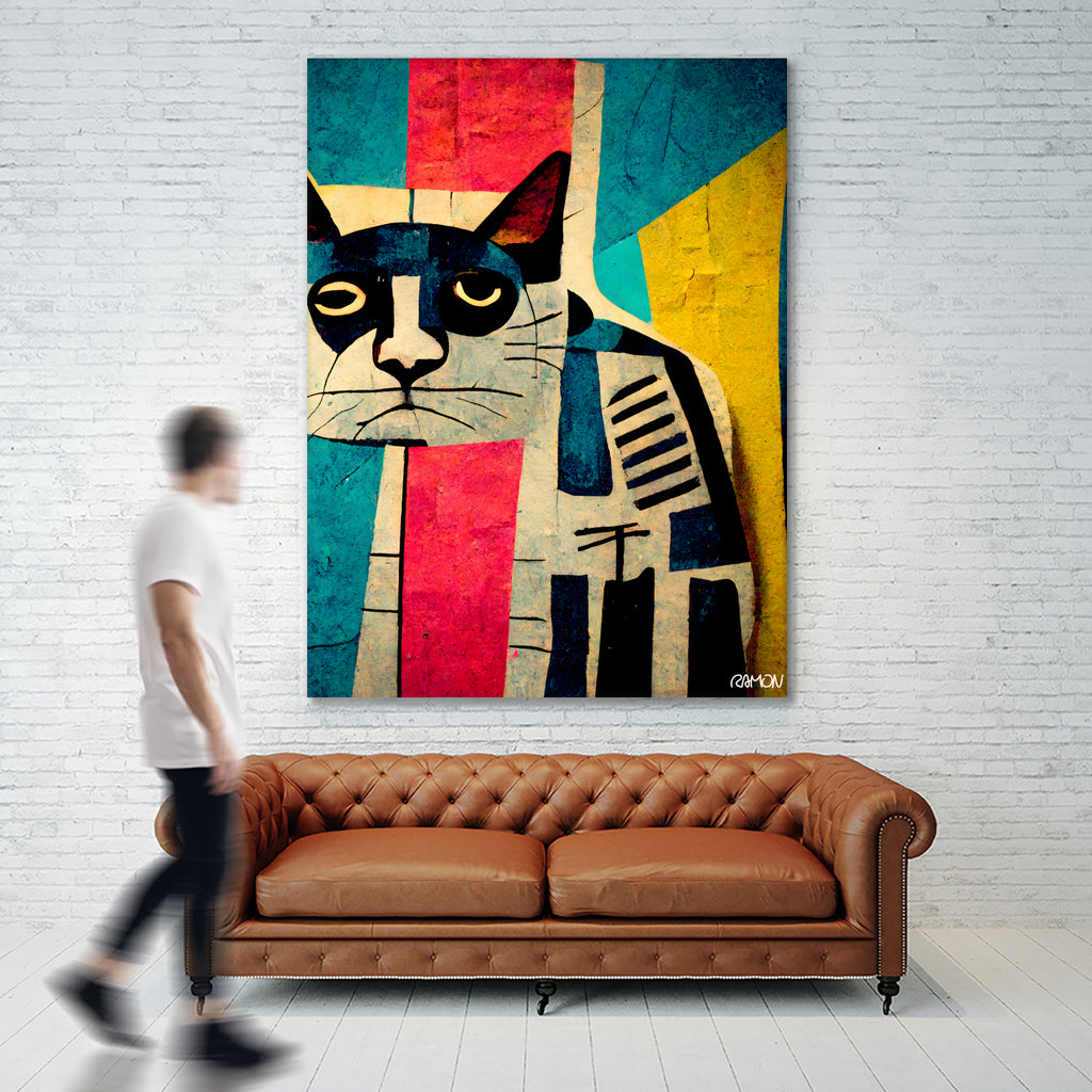 Abstract Art Cat by Ramon Souza on GIANT ART - white digital painting