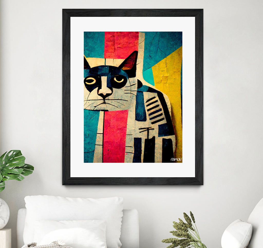 Abstract Art Cat by Ramon Souza on GIANT ART - white digital painting