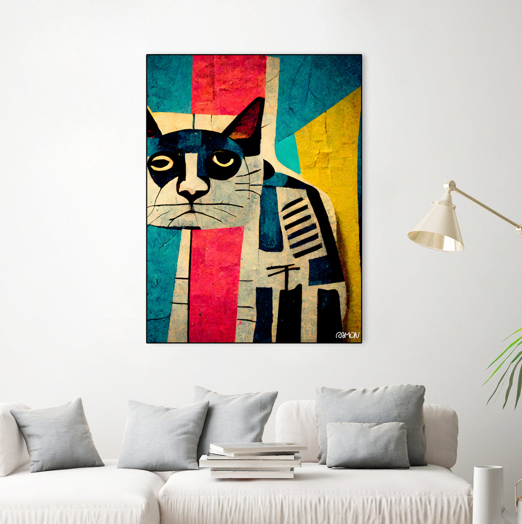 Abstract Art Cat by Ramon Souza on GIANT ART - white digital painting