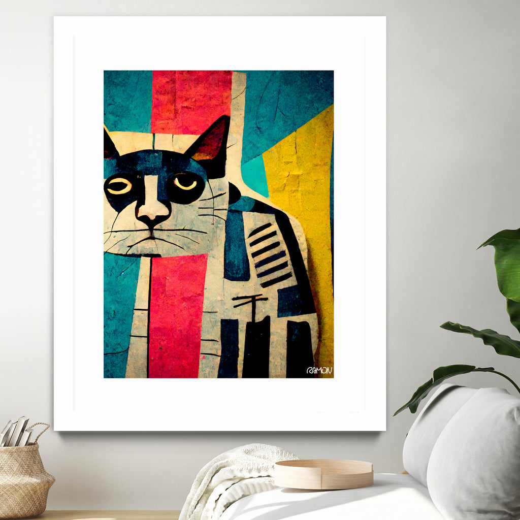 Abstract Art Cat by Ramon Souza on GIANT ART - white digital painting